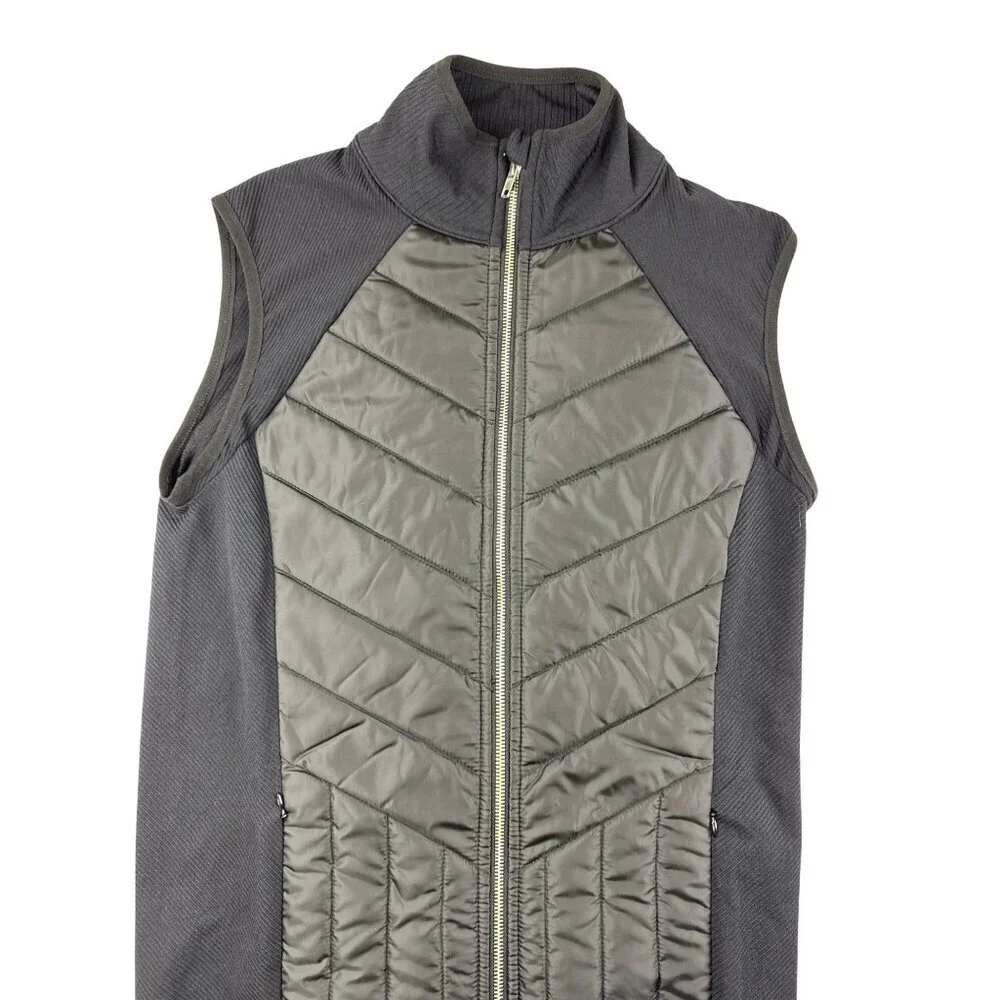 Zella Boy's Vest Full Zip Quilted Black Knit Lightweight  Sample Medium
